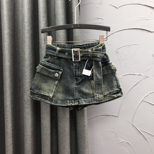 简兰顿阔脚裤短裤百搭高腰新品