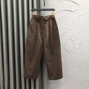 潮 宽松显瘦弹力遮肉老爹垮裤 咖啡色高腰休闲哈伦牛仔裤 女2025秋季