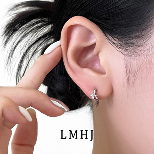 星星韩式 耳钉钛钢耳饰独特轻奢高级感韩系设计小众耳环耳圈耳扣女