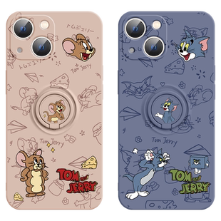 苹果15pro手机壳16plus猫和老鼠17air汤姆iPhone14杰瑞13pm指环支架12promax手机扣一体11适用情侣xs女款硅胶