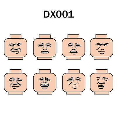 搞笑二次元表情包emoji拼装积木人仔第三方配件玩具DX001