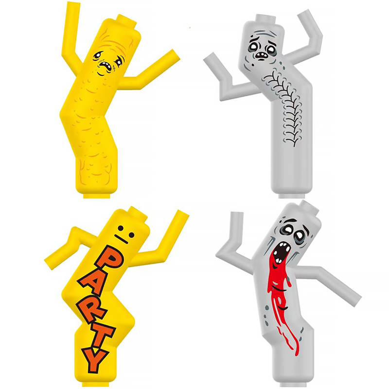 适用乐高小颗粒积木配件摇摆气球人摆件舞动人偶儿童拼装玩具LB06