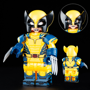 第三方X战警死侍3金刚狼钢力士万磁王拼装积木人仔玩具KT1076