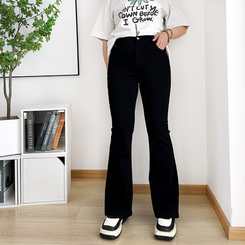 大码高个子显瘦微喇牛仔裤女秋季