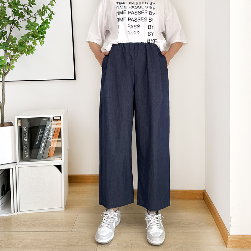 大码直筒裤女春季高腰显瘦九分裤