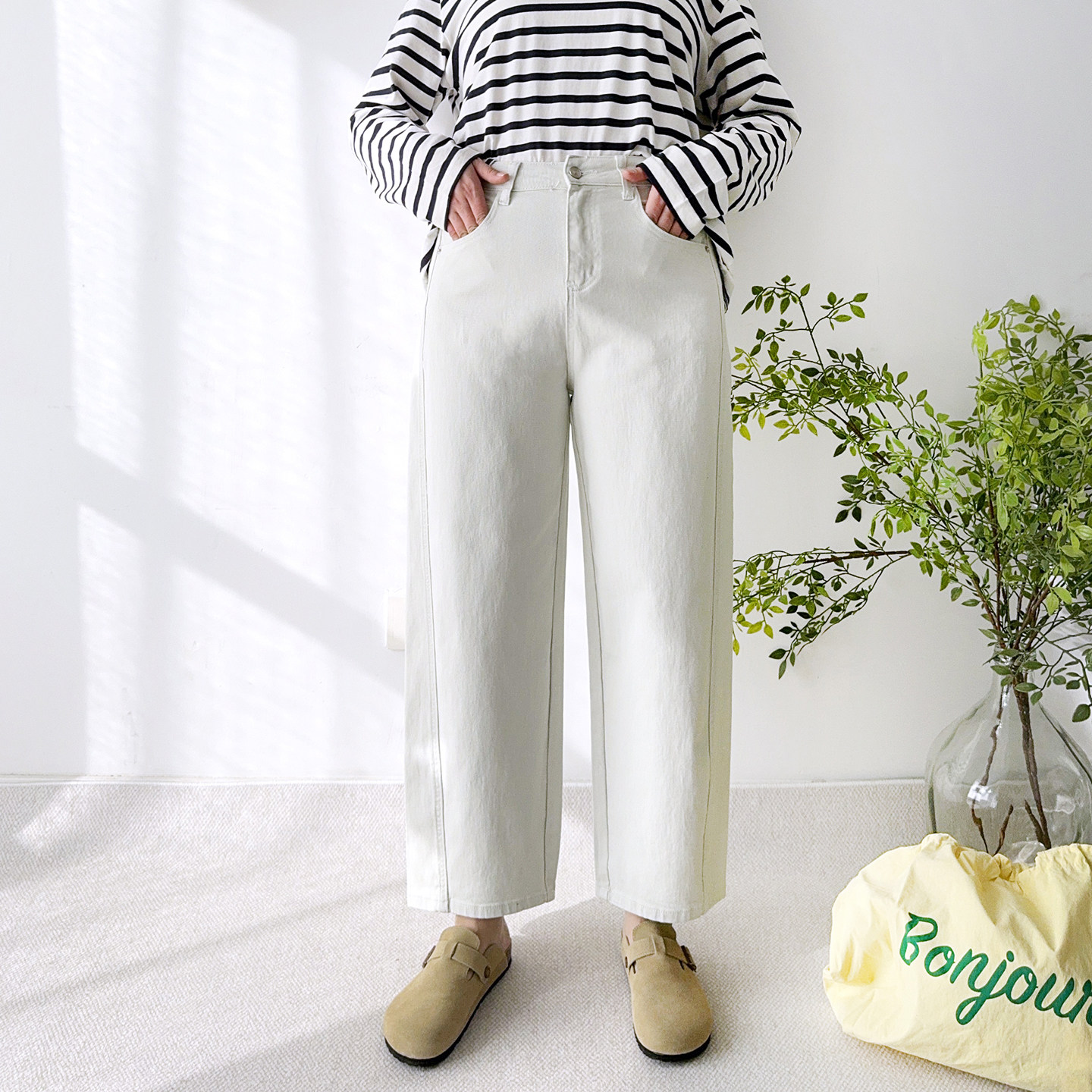 大爽大码女装直筒牛仔裤女春季弯刀裤高腰女裤男友裤胖mm显瘦裤子