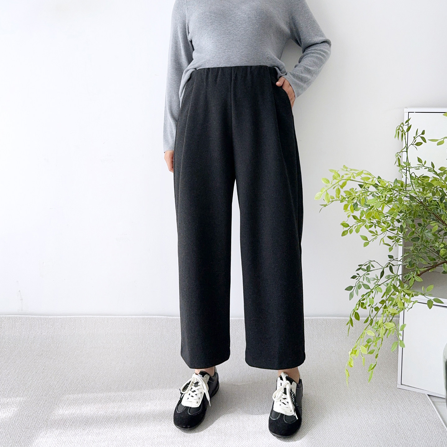 大爽家大码直筒休闲裤女冬季棉羊毛山本裤显瘦梨形女裤胖mm裤子秋