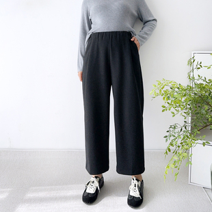 大爽家大码直筒休闲裤女冬季棉羊毛山本裤显瘦梨形女裤胖mm裤子秋