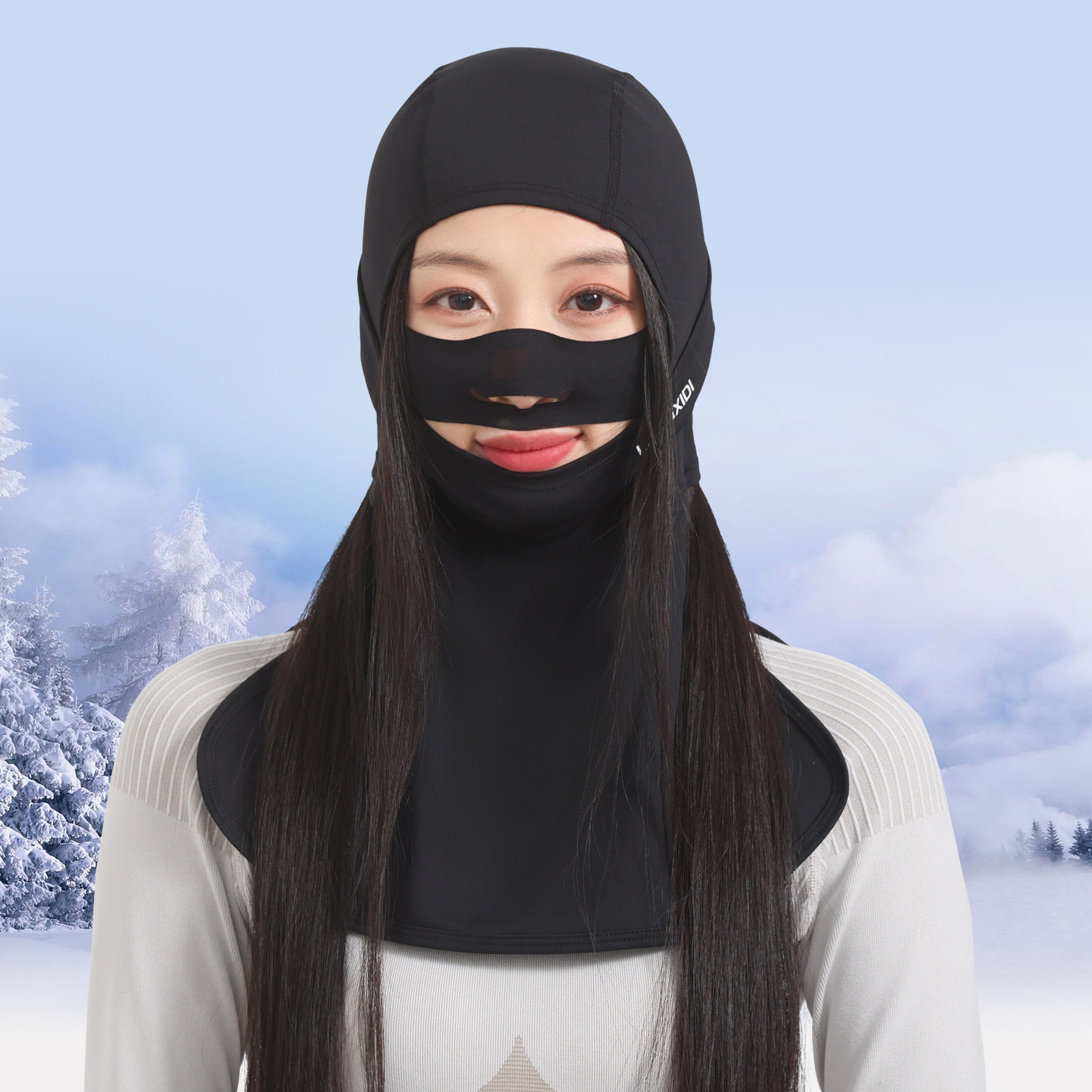 朗希迪冬季滑雪头套防风面罩加绒保暖男速干护脸罩女护颈廋V脸巾