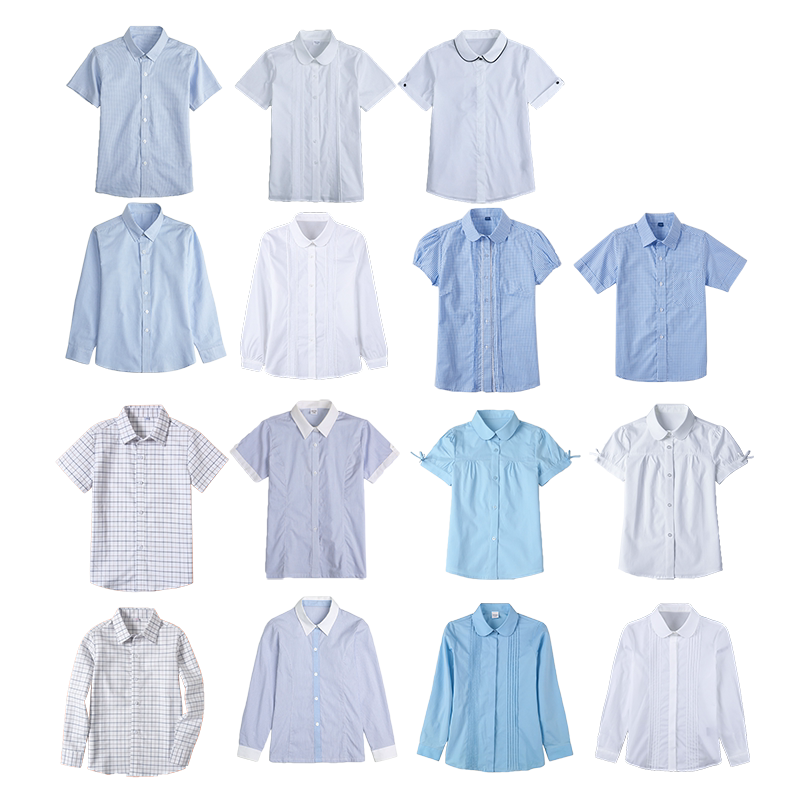 弹力英伦风女孩学生校服衬衣