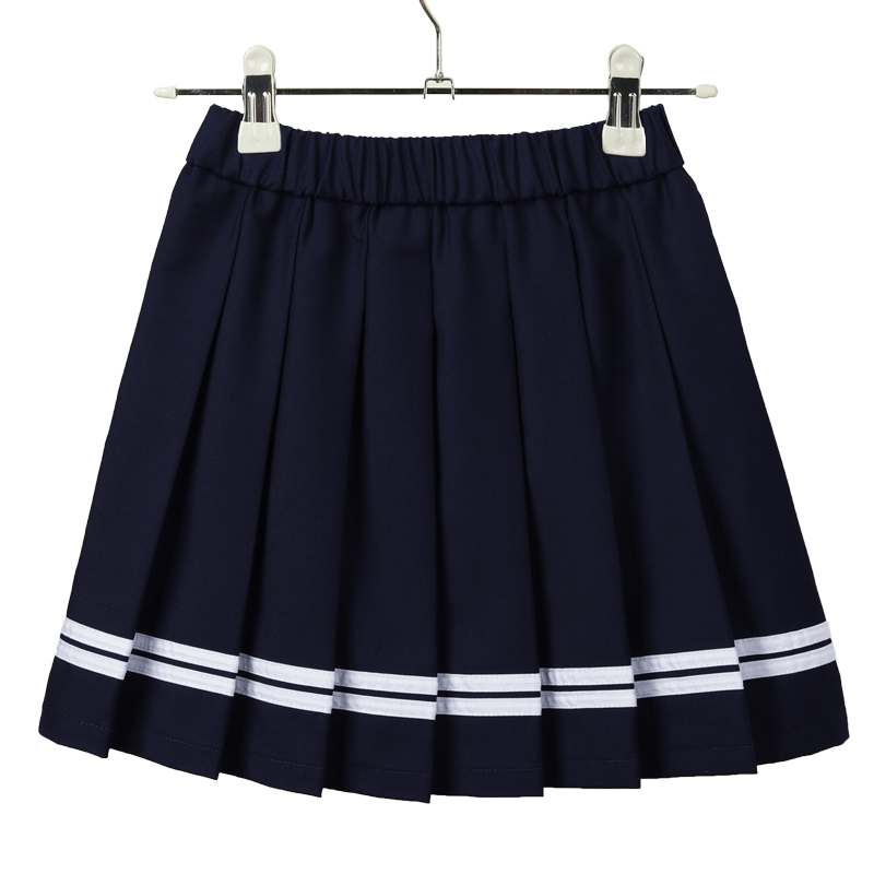 女童百褶裙藏蓝半身裙小学生校服