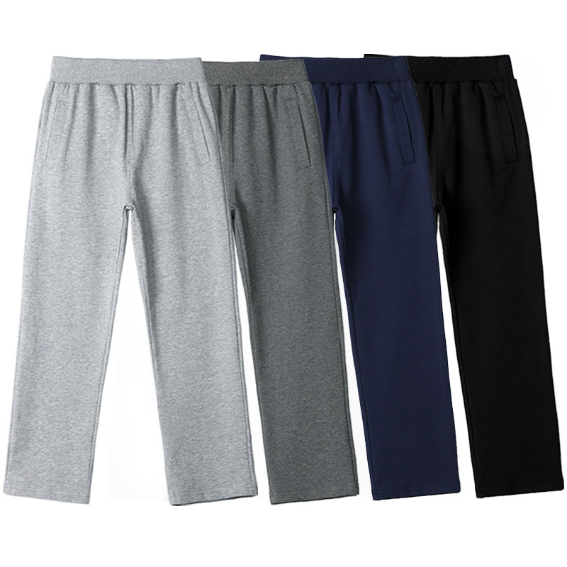 儿童灰色运动裤直筒春秋女男童长裤深蓝夏季藏青色小学生校服裤子
