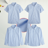 小学生 校服衬衫 真来针往英伦校服儿童千鸟格短袖 衬衣男童女童长袖