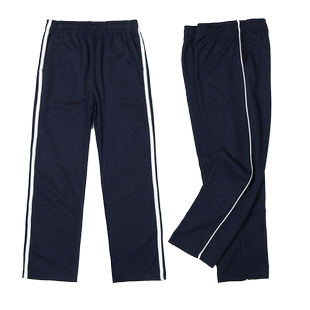 校服裤子初中生加绒藏蓝色儿童男女童运动裤直筒小学生一条杠校裤