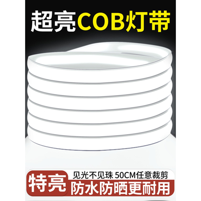 COB灯带led灯条220v家用超亮户外防水照明户外庭院灯带装饰超薄