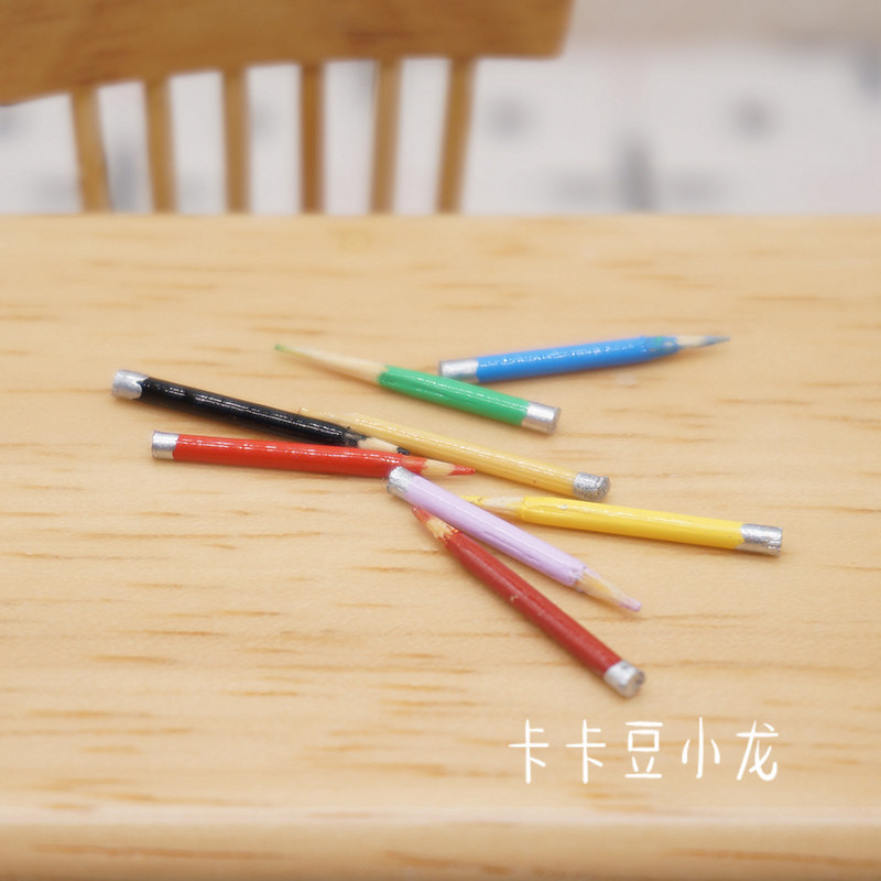 1:12 dollhouse娃屋铅笔蜡笔ob11微缩食玩书房场景diy摆件