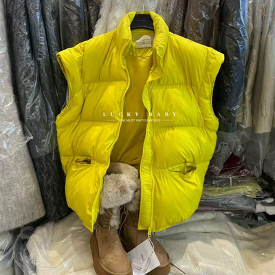 韩式立领加厚白鸭绒羽绒马甲女