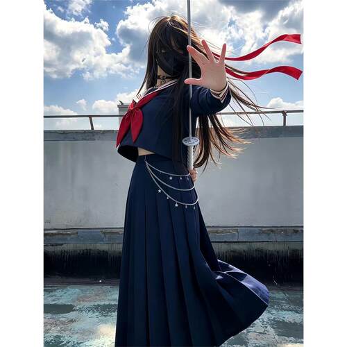 日系正品jk服正版绀色不良大刺绣