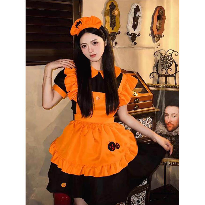 万圣节cosplay服装成人服饰大人女装道具衣服南瓜女巫性感连衣裙