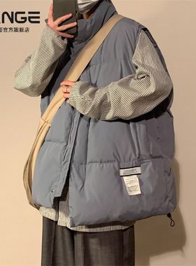 oversize棉衣马甲男款冬季加厚保暖棉服外套背心美式坎肩马夹潮牌