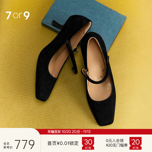 7or9一字带玛丽珍细高跟不累脚
