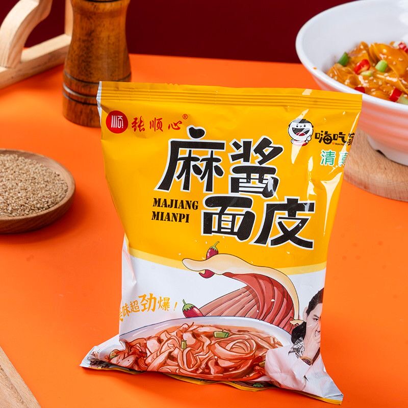 嗨吃家麻酱面皮6明星版清真麻将凉皮网红直播旅行冲泡食品代餐