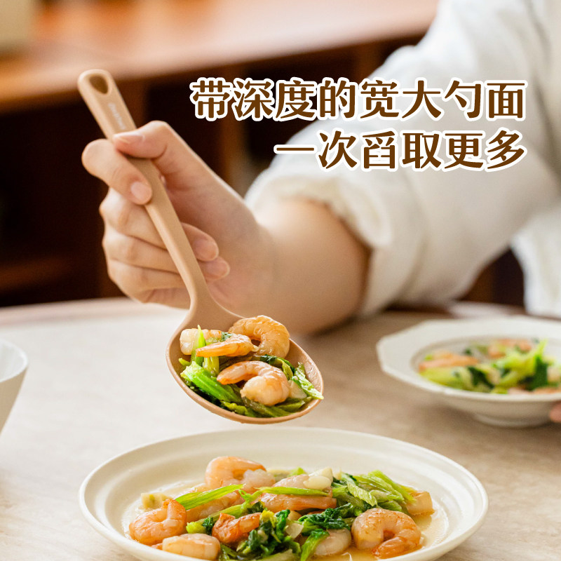 树可莫兰迪硅胶分餐勺大号公勺高级感吃饭家用调羹食品级长柄勺子,餐饮具,西餐勺,淘宝优惠券,粉丝福利购,淘宝优惠卷