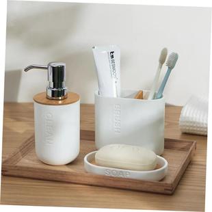 Bathroom Accessories Set Soap Dispenser Bottle Dish Washroom