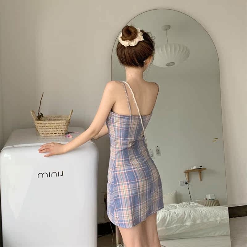 韩版性感露肩泫雅风吊带连衣裙女2020春季新款修身内搭格子短裙子|ruв категории офисное оборудование/расходные материалы/соответствующие услуги, упаковочного оборудования/знаки и расходных материалов, мешок подарков/пластиковый мешок - от Buy2taobao.com для оказания профессиональной услуги покупки агента Taobao
