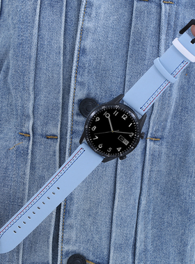 适用华为GT3/GT2 pro新款红色小牛皮头层真皮表带watch3pronew手表46mm男款运动42荣耀magic2非1原装22配件2e