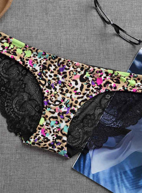豹纹内裤snowshine   Women lace Panties Seamless Cotton Panty