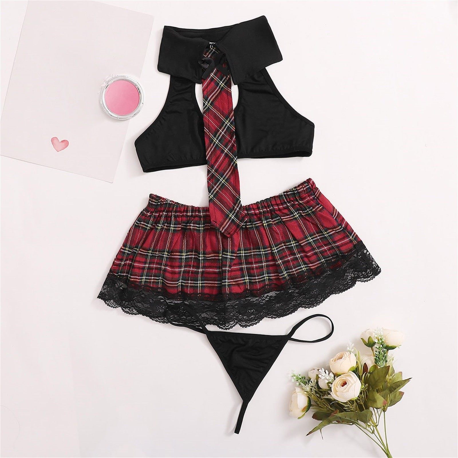 3pcs Sexy School Girl Uniform Women Erotic Lingerie Cosplay