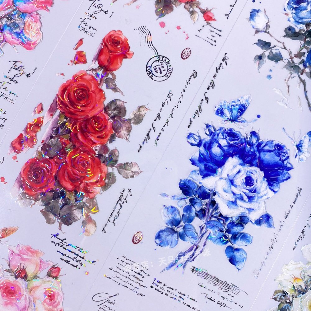 手帐分装胶带腐败的洛可可李富贵花朵古典PET素材账手机壳贴纸,文具电教/文化用品/商务用品,和纸胶带,淘宝优惠券,粉丝福利购,淘宝优惠卷