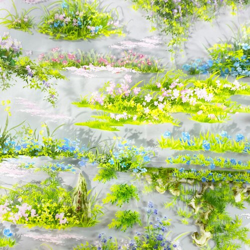手帐分装胶带燕草如碧②zero花草地景古风PET素材账流麻贴纸咕卡
