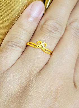 黄金戒指9999足金男女款紧箍咒情侣对戒纯金食指环按克送老婆