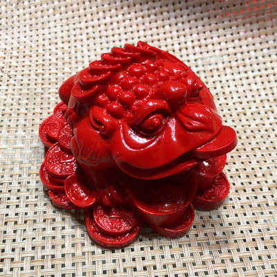 朱砂金蟾摆件雕刻招财店铺开业礼品三足金蝉风水摆件蟾蜍家居摆设