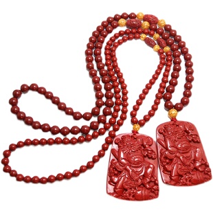 紫金砂天然朱砂天师钟馗吊坠随身钥匙扣毛衣链雕刻项链男女款本命