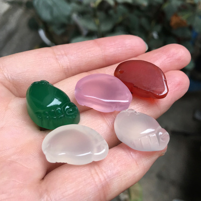 玉髓小脚丫知足常乐吊坠 玛瑙玉石萌萌佛脚宝宝玉坠配件手链项链