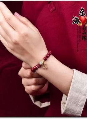 天然原矿高含量紫金砂如意算盘手链朱砂算盘手链纳福手串女同款