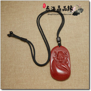 高含量原矿紫金砂朱砂钟馗吊坠男女挂件本命年随身项链护身挂坠