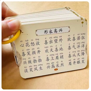 小学生成语卡片语文词语积累大全重叠词成语大全小学生版语文成语卡片四字成语字词句积累四字词语归纳练习本一二三年级词汇练习册