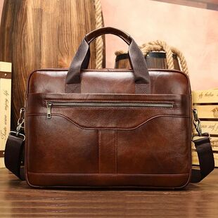 Luxury Brand Leather Men Laptop Bag 14 Inch Genuine Leather
