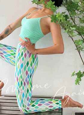 Dopamine color printed yoga exercise brocade fitness running