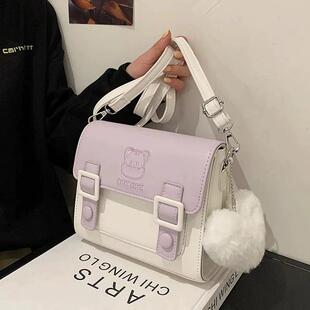 女包2023新款绣花小众法式磁扣时尚女士单肩包简约学生手提斜挎包