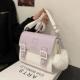 女包2023新款 女士单肩包简约学生手提斜挎包 绣花小众法式 磁扣时尚