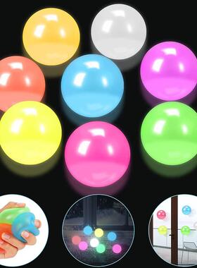 8 Pieces Glowing Sticky Balls Elastic Squishy Ceiling Ball
