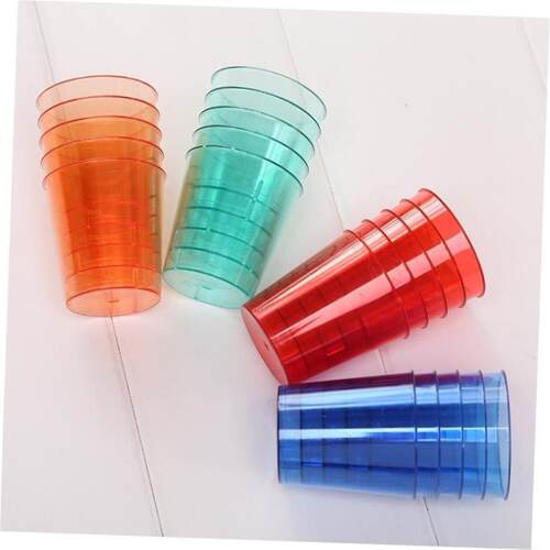 80pcs Disposable 25ml Glasses Cups Plastic Cup Coloured Shot