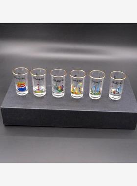 souvenir 6-pack tequila base shot glass set shanghai china