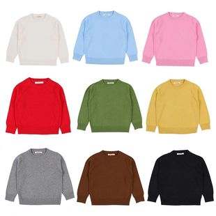 Kids Sweater Soft Cotton Warm Crewneck Long Sleeve Pullover