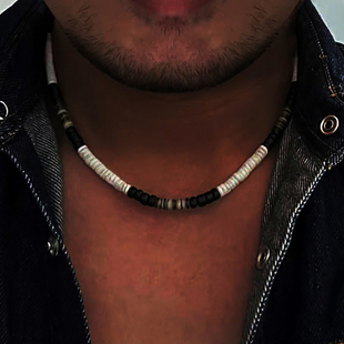 tric Tribal Ethnic Coconut Shell Beaded Necklace Men Jewelry